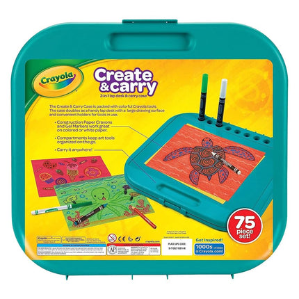 Crayola Create 'N Carry Art Set, 75 Pieces, Art Gift for Kids, Ages 5 & Up