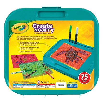 Juego de arte Create 'N Carry de Crayola, 75 piezas, regalo de arte para niños, de 5 años en adelante