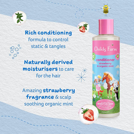 Childs Farm Conditioner, strawberry & organic mint 500ml,,16.9 fl.oz
