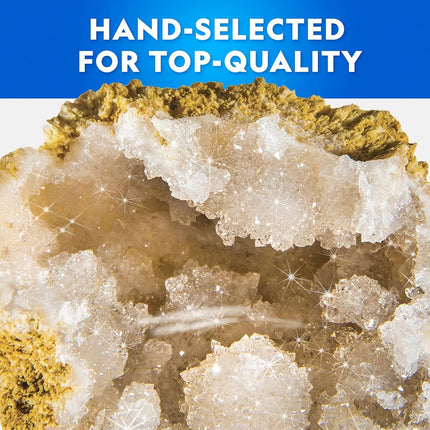 Blue Marble National Geographic Break Open 15 Premium Geodes - with Goggles, Detailed Learning Guide, 3 Display Stands, Great Stem Science Toy & Educational Kit