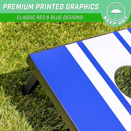 GoSports 4 x 2 ft Classic Design Cornhole Game Set - Includes Two 4 x 2 ft Boards, 8 Bean Bags, and Carry Case
