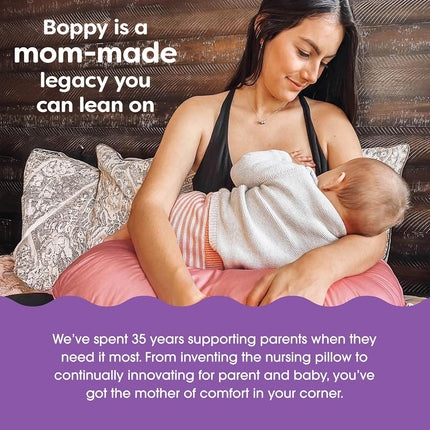 Boppy Pregnancy Wedge Pillow with Removable Jersey Pillow Cover, Taupe Grassland, Firm, Compact Support, Prenatal and Postnatal Positioning
