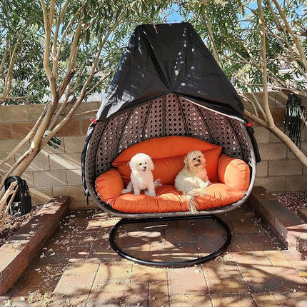 FLYMEI 【Upgraded】 Patio Egg Chair Covers with Zipper, Durable Large Wicker Egg Swing Chair Covers, Waterproof Heavy Duty Weather Resisatnt Outdoor Chair Cover, Windproof Hanging Chair Cover