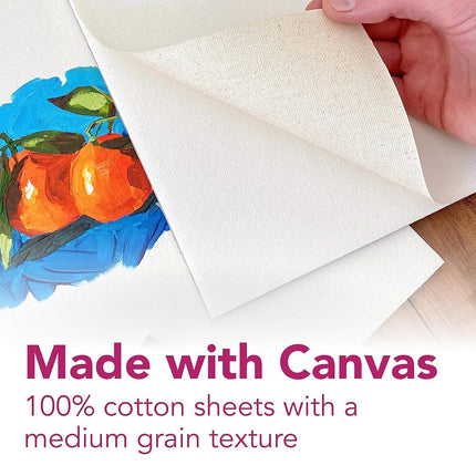Strathmore 300 Series, Canvas Pad, 12x16 inch, 10 Sheets – Triple Primed, 100% Cotton Canvas, Plein Air Artists, Acrylic Paint and Oil Paint, White