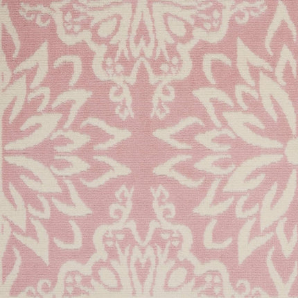 Nourison JUB06 Jubilant Transitional Floral Ivory/Light Blue Area Rug 5'XROUND