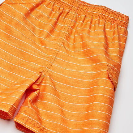 Kanu Surf Boys' Big Line Up Stripe Quick Dry Beach Board Shorts Swim Trunk, Orange, Large (14/16)