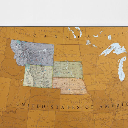 Maps International Scratch Off Map of The US – USA Wall Map – Scratch Off – Detailed Cartography - US States - National Parks - 36 x 24
