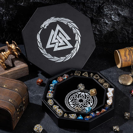 Premium Dice Tray for DND Valknut & Dragon Design – 23 CM