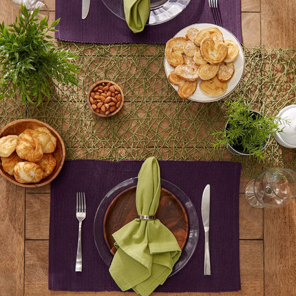DII Ribbed, Placemat Set, Eggplant 6 Count, CAMZ33242