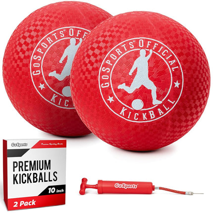 GoSports Official Kickball with Pump (2 Pack), 10 