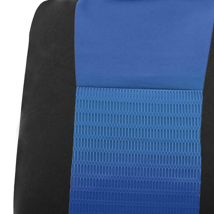 FH GROUP Car Seat Covers Front Set 3D Air Mesh - Seat Covers for Low Back Car Seats with Removable Headrest, Universal Fit, Automotive Seat Cover, Airbag Compatible Car Seat Cover for SUV, Sedan Blue