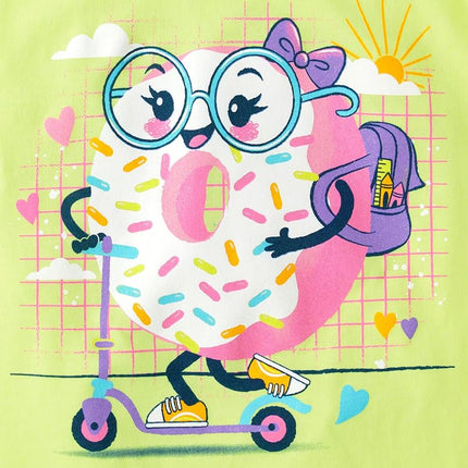 The Children's Place Girls' School Days Short Sleeve Graphic T-Shirts, Multipack, First Day of School/Cupcake/Doughnut, Medium