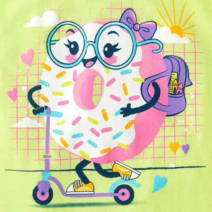 The Children's Place Girls' School Days Short Sleeve Graphic T-Shirts, Multipack, First Day of School/Cupcake/Doughnut, X-Large