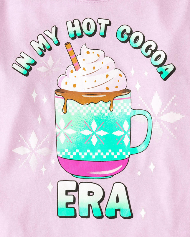 The Children's Place Girls' Assorted Everyday Long Sleeve Graphic T-Shirts, Multipack, Hot Cocoa Era/Cat Mug, Large