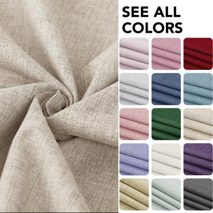 Deconovo Linen-Look 100% Blackout Curtains, Thermal Insulated Grommet Coating Drapes for Bedroom & Living Room, Lilac 52W x 54L 2 Panels