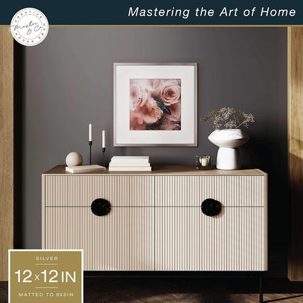 MCS Gallery Wall Frame, Dark Silver, 12 x 12 in matted to 8 x 8 in