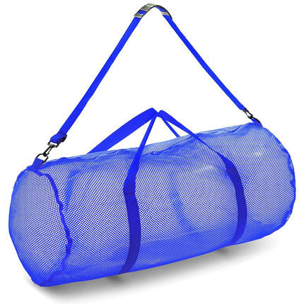 Bolsa de lona de malla Champion Sports con cremallera y correa de hombro ajustable, 15" x 36", azul - Bolsa de gimnasio multiusos de gran tamaño para equipos, artículos deportivos, ropa sucia - Bolsa de viaje y buceo de malla transpirable
