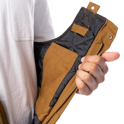 Wrangler Riggs Workwear Men's Insulated Duck Bibs, Duck Brown, Large