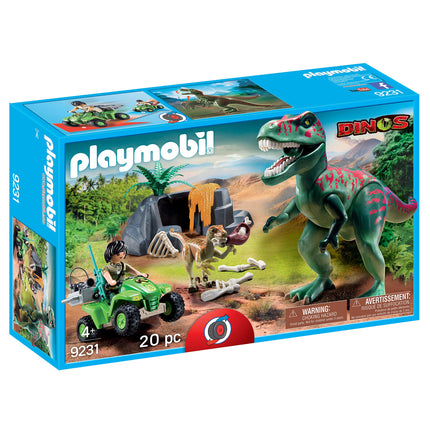 Quad del explorador de Playmobil con T-Rex