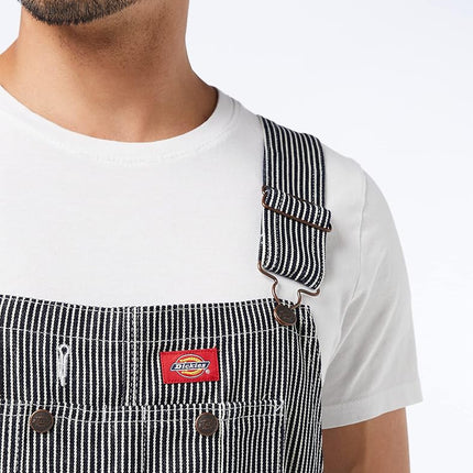 Dickies mens Hickory Striped Bib overalls and coveralls workwear apparel, Hickory Stripe, 32W x 32L US