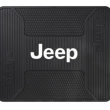 Plasticolor 001222R01 Jeep Elite Style Rear Seat Floor Utility Mat for Car Truck or SUV, 16.75" L X 13.75" W, Black