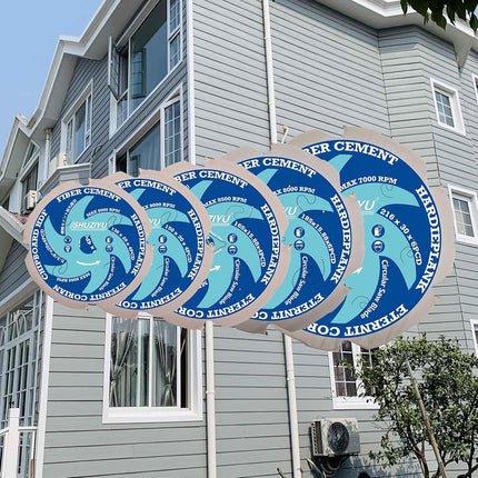 SHUZIYU 7-1/4"(185mm)-6PCD, Arbor 5/8", Polycrystalline Diamond Tipped 6 PCD, Hardie Blade, Fiber Cement Circular Saw Blade