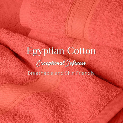 Juego de Toallas de Baño de Lujo de Algodón Egipcio Superior de 800 GSM, Incluye 2 Toallas de Baño, Esenciales de Lujo, Toallas Absorbentes de Secado Rápido, Baño de Invitados, Apartamento, Casa Nueva, Ducha, Calidad Hotelera, Coral