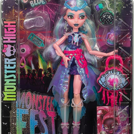 Monster High Monster Fest Doll, Lagoona Blue with Glam Outfit & Festival Themed Accessories Like Snacks, Band Poster, Statement Bag & More