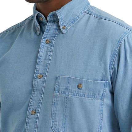 Wrangler Men's Denim Shirt, Denim, XXX-Large