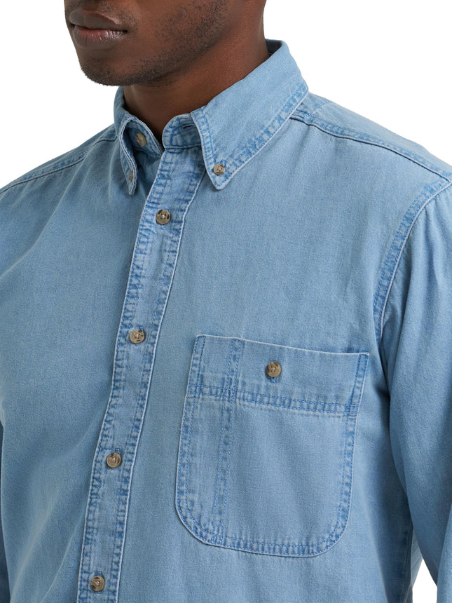 Wrangler Men's Denim Shirt, Denim, XL Tall