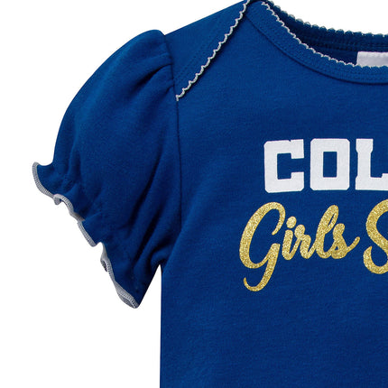 Gerber Baby Girl's NFL 3 Pack Short Sleeve Onesie Bodysuit, Team Color, 18 Months