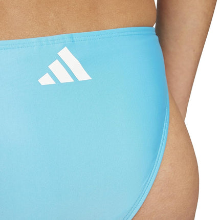 adidas Women's 3 Stripes V Back Bikini, Lucid Cyan/White, 20