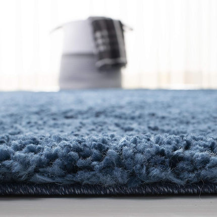 Safavieh Shaggy Indoor Woven Rectangle Area Rug, August Shag Collection, AUG900, in Navy, 91 X 152 cm for Living Room, Bedroom or Any Indoor Space