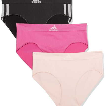 adidas Women's Seamless Brief Panties 3-Pack, Blac
