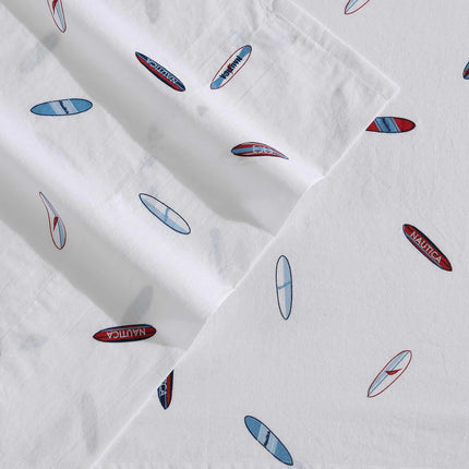 Nautica - Twin XL Sheets, Cotton Percale Bedding Set, Crisp & Cool, Lightweight & Breathable (High Surf, Twin XL)