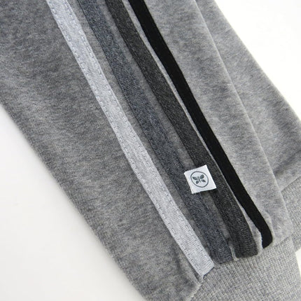HonestBaby Velour Pullover Hoodie and Zip Front Sweatshirt and Jogger Sweatpants Set Baby, Toddler, Boys, Girls, Unisex, Heather Gray Skull Stripe, 12 Months, Heather Gray Skull Stripe, 12 Months