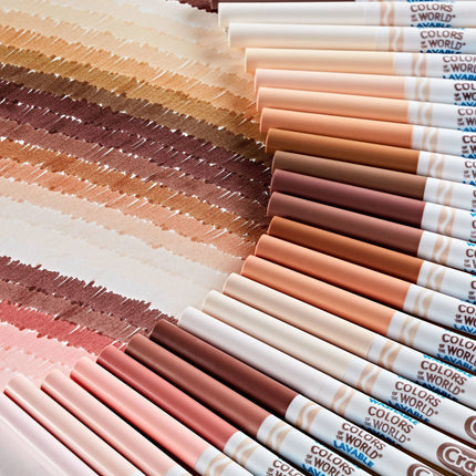 Crayola Colors of The World Markers 24 Count, Fine Line Washable Skin Tone Markers, 24