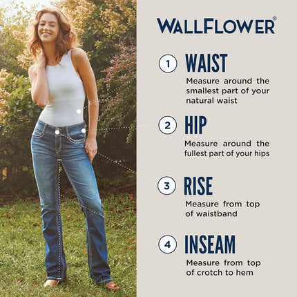 WallFlower Women's Instastretch Luscious Curvy Bootcut Jeans, Chrystie Pure, 7