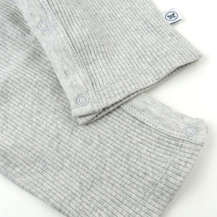 Ensemble combinaison sans manches côtelée et bonnet HonestBaby en coton biologique pour bébés garçons, filles, gris chiné clair, 12 mois, gris chiné clair (lot de 2), 12 mois