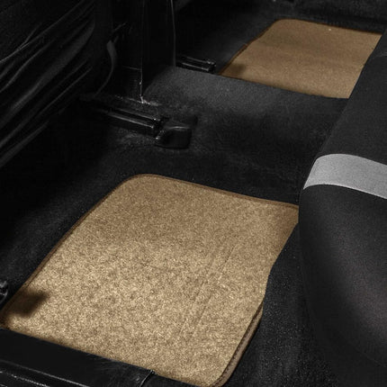 FH Group F14403BEIGE Beige Carpet Floor Mat with Heel Pad (Deluxe), Beige
