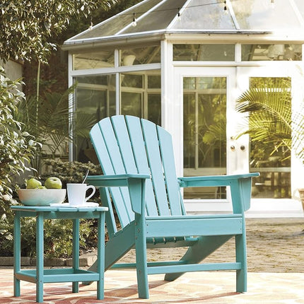 Ashley Furniture Signature Design - Sundown Treasure Outdoor End Table - Hard Plastic - Slat Top - Turquoise