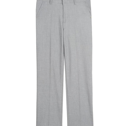 IZOD Boys' Bi-Stretch Flat Front Dress Pant, Sharkskin Light Grey, 20