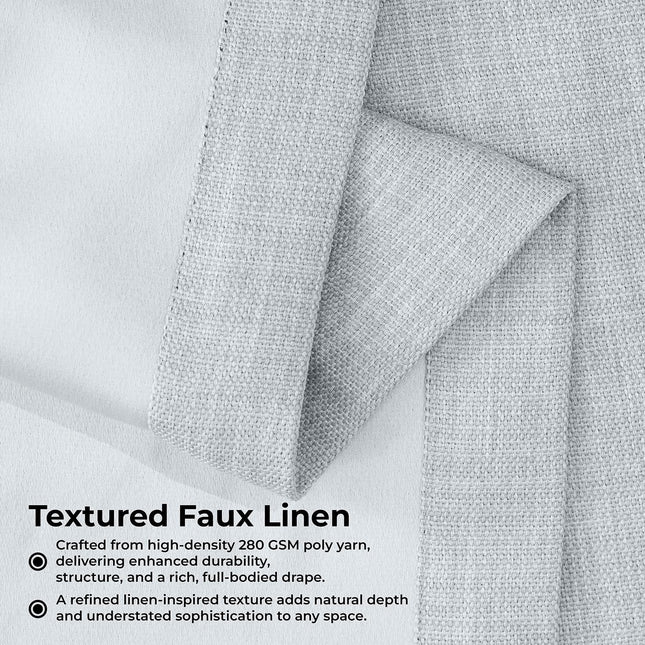 HPD Half Price Drapes Faux Linen Room Darkening Curtains - 84 Inches Long Extra Wide Luxury Linen Curtains for Bedroom & Living Room (1 Panel), 100W X 84L, Heather Grey