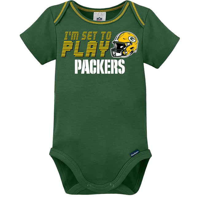 NFL Gerber Unisex Baby Standard 3 Pack Short Sleeve Onesie Bodysuit, Team Color, 0-3 Months