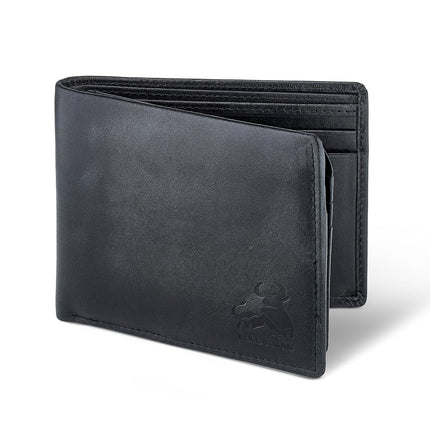 BILLETERA DE CUERO CON PROTECCIÓN RFID BULL GUARD PARA HOMBRE CON VENTANILLA PARA IDENTIFICACIÓN DESPLEGABLE