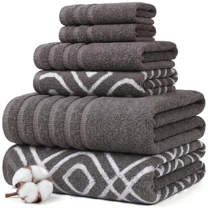 Amrapur Pacific Coast Textiles 6 Pc Yarn Dyed Towel Oxford Ash Grey, 6-Piece