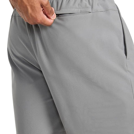 Reebok Apparel Men's Jumpstart 8” Short, Standard Fit, Lightweight Poly Fabric, Grey, Small