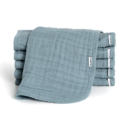 Gerber Baby Unisex Muslin Burp Cloths 6-Pack, Teal, Large Size 20" x 10"