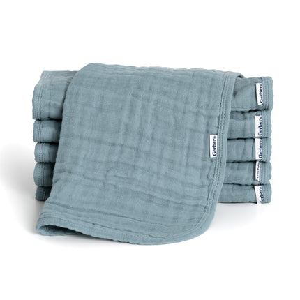 Gerber Baby Unisex Muslin Burp Cloths 6-Pack, Teal