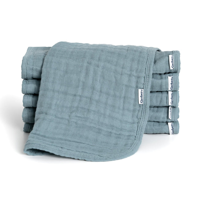 Gerber Baby Unisex Muslin Burp Cloths 6-Pack, Teal
